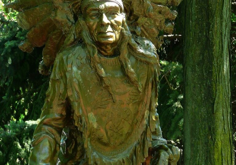 statue, native american, indian